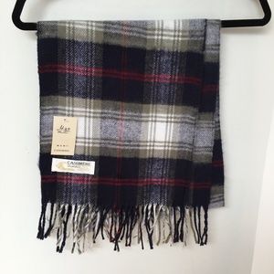 Royal Rossi Scarf 100% Cashmere Tartan plaid Red Blue White Green